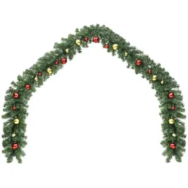 vidaXL Weihnachtsgirlande Geschmückt mit Kugeln 10 m