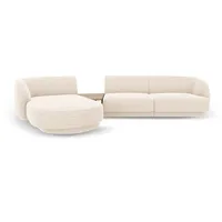 Micadoni Sofa Miley, modular mit Recamiere 3-Sitzer beige