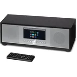 MEDION P66400 Stereoanlage (Internetradio, DAB+, CD/MP3-Player, Spotify Connect, Amazon Music, PLL UKW Radio, USB, AUX, Kompaktanlage, Subwoofer Weckfunktion, Sleep Einschlafautomatik) Silber