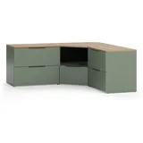 Vichy Vicco Wohnwand, Grün, Sonoma Eiche, Holzwerkstoff, Rechteckig, 68x50x68 cm, Wohnzimmer, Wohnwände, Wohnwand-Sets