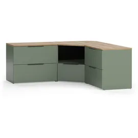 Vichy Vicco Wohnwand, Grün, Sonoma Eiche, Holzwerkstoff, Rechteckig, 68x50x68 cm, Wohnzimmer, Wohnwände, Wohnwand-Sets