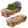 Relaxdays Blumenkasten 3 Fächer 100 x 20 x 16 cm Braun