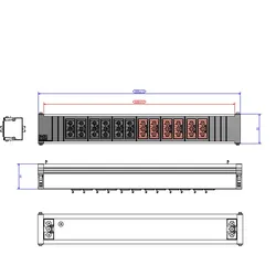 BACHMANN Consolidation Point 6xSw 6xRot, 6xGST18 schwarz, 6xGST18 rot