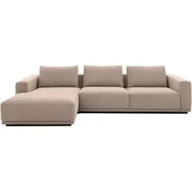 Musterring Ecksofa JustB! PM200, mit Holzrahmen in schwarz, 2 Teile, Anreihsofa rechts & Longchair links, mit Armlehnen, inkl. Rückenkissen beige
