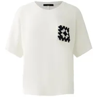 Oui T-Shirt mit Rundhalsausschnitt, Offwhite, 44