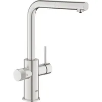 Grohe Blue Pure Minta Einzelarmatur mit herausziehbarem Mousseurauslauf supersteel (30590DC0)