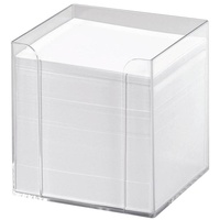 folia Zettelbox transparent inkl. 700 Notizzettel weiß