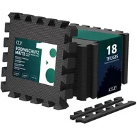 CLP Bodenschutzmatten 30x30 cm, schwarz/18er-Set