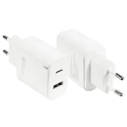 Good Connection USB-Schnellladegeraet 20W 2-Port USB-C/A PD weiß