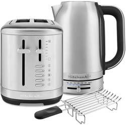KitchenAid Wasserkocher 5KEK1701 + Toaster 5KMT2109 Edelstahl im Set