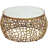 FineBuy Couchtisch Gold Aluminium 60 x 60 x 35 cm