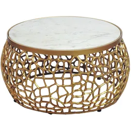 FineBuy Couchtisch Gold Aluminium 60 x 60 x 35 cm