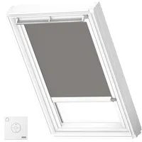 VELUX Verdunkelungsrollo Uni Grau, weiße Führungsschiene