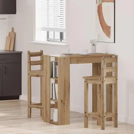 vidaXL Bartisch mit Regal 102 x 50 x 103,5 cm Braun