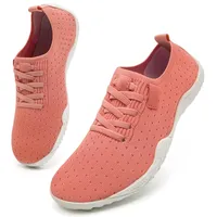 UNQWQZ Barfußschuhe Damen Barfuss Sneaker Weich Laufschuhe Sportschuhe Leicht Turnschuhe Atmungsaktives Walkingschuhe Obermaterial rutschfeste Gummisohle Rosa 39 - 39 EU