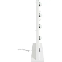 vidaXL Kosmetikspiegel, LED Schminkspiegel Weiß 58 x 10 x 47 cm Glas und Stahl