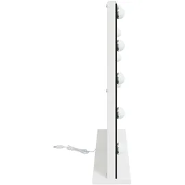 vidaXL Kosmetikspiegel, LED Schminkspiegel Weiß 58 x 10 x 47 cm Glas und Stahl