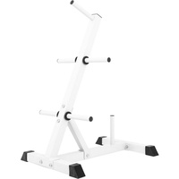 GORILLA SPORTS Hantelscheibenständer 6 Aufnahme, für 30 mm Gewichtsscheiben, bis 200kg, Stahl, Schwarz/Weiß weiß