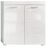 VCM Amira Schuhschrank 2 Türen, weiss, weiss hochglanz.