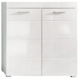 VCM Amira Schuhschrank 2 Türen, weiss, weiss hochglanz.