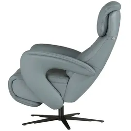 Hukla Relaxsessel Pierre Leder 75 x 115 x 87 cm Blau mit Relax-Funktion