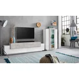 INOSIGN »Coro, Anbauwand, Medienwand«, (Set, 2 St.), Lowboard 4 Fächern Breite 200 und Vitrine 3 Türen Breite 80