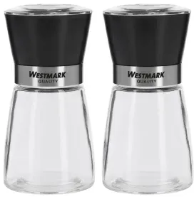 WESTMARK Blacky Gewürzmühle, 190 ml, 2-teilig, Hochwertiger Streuer ohne Mahlreste auf dem Tisch, 1 Set = 2 Streuer