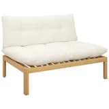 vidaXL Mittelsofa Einheit 120 x 80 x 82 cm Helles Akazie/Cremeweiß