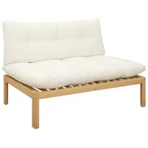 vidaXL Mittelsofa Einheit 120 x 80 x 82 cm Helles Akazie/Cremeweiß
