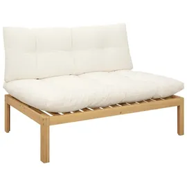 vidaXL Mittelsofa Einheit 120 x 80 x 82 cm Helles Akazie/Cremeweiß