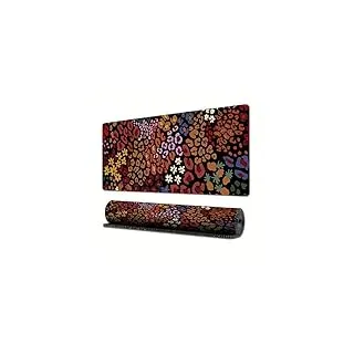Treer Blumen Druck Gaming Mauspad, Mousepad mit Vernähte Kanten, Mauspad L/XL/XXL, rutschfeste Gummibasis Mousepad Gaming Mauspad Groß (Bunt,800x300mm)