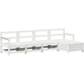 vidaXL Garten-Lounge-Set 5-tlg. weiß Kiefer