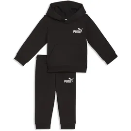 Puma "Minicats LOUNGEWEAR SET TR INF", Mädchen, Gr. 80, schwarz, Obermaterial: 68% Baumwolle, 32% Polyester. bedruckt, regular fit, Sportanzüge Trainingsanzug, mit Kapuze