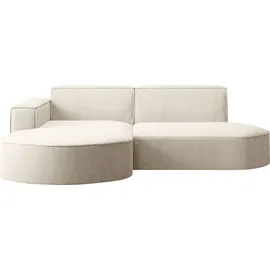Kaiser Möbel Ecksofa Designer MODENA STUDIO stoff Dicker cord Poso Ecru Links