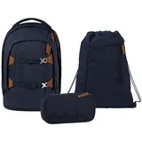 Satch Pack Schulrucksack Set 3tlg. mit Schlamperbox und Sportbeutel (Nordic Blue) - Einheitsgröße