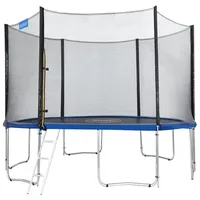 monzana Trampolin 366 cm inkl.Sicherheitsnetz, Leiter und Randabdeckung blau