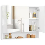 VASAGLE Badezimmerschrank mit 3 Türen 90 x 16,5 x 75 cm weiß