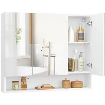 VASAGLE Badezimmerschrank mit 3 Türen 90 x 16,5 x 75 cm weiß