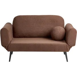 Beliani Schlafsofa 2-sitzer Dorotea Bouclé Braun