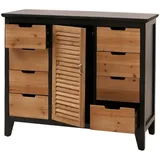 MCW Apothekerschrank HWC-O63 Dekorative Tür im Fensterladen-Design schwarz