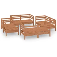 vidaXL 8-tlg Garten-Lounge-Set Honigbraun Massivholz Kiefer