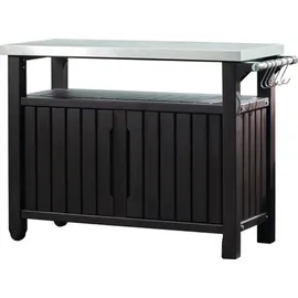 KETER Grilltisch 134 x 88 cm Edelstahl Braun