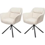 MCW Esszimmerstuhl MCW-K33, Küchenstuhl Stuhl, drehbar Auto-Position, Stoff MVG ~ Kunstleder, creme