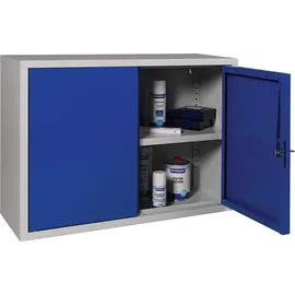HP Autozubehör Hängeschrank Stahlblech H600xB800xT300mm lichtgrau/enzianblau 1 Boden