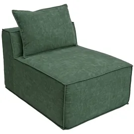 Mendler L-Sofa HWC-O54, Lounge-Couch mit Ottomane, erweiterbar modular rechts/links, Stoff/Textil 63x270x190cm ~ grün