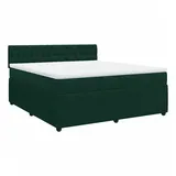 vidaXL Boxspringbett 180 x 200 cm Dunkelgrün