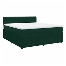 vidaXL Boxspringbett 180 x 200 cm Dunkelgrün