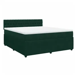 vidaXL Boxspringbett 180 x 200 cm Dunkelgrün