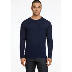 Strickpullover LINDBERGH "Lindbergh Strickpullover", Herren, Gr. XL, blau (navy), Oberstoff: 50% Acryl, 50% Schurwolle (Merino), Rundhals, Langarm, Pullover