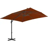 vidaXL Ampelschirm mit Aluminium-Mast 300 x 300 cm terrakotta 312316